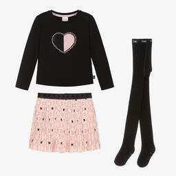 Boboli-Розово-черный комплект с юбкой | Childrensalon Outlet