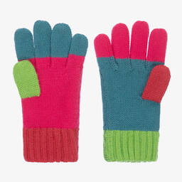 Boboli-Girls Pink & Blue Gloves | Childrensalon Outlet