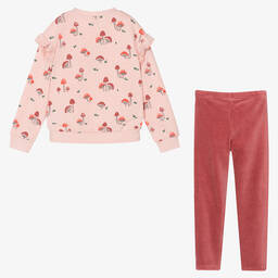 Boboli-Girls Pink Cotton Mushroom Leggings Set | Childrensalon Outlet