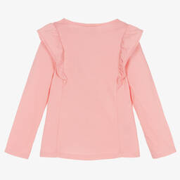 Boboli-Girls Pink Cotton Ruffle Top | Childrensalon Outlet