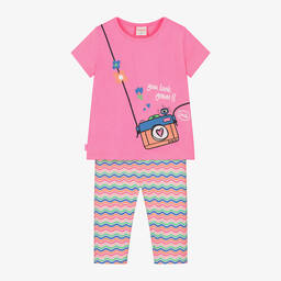 Boboli-Girls Pink Cotton Top & Leggings Set | Childrensalon Outlet