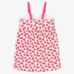 Boboli-Girls Pink Cotton Watermelon Print Dress | Childrensalon Outlet