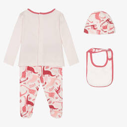Boboli-Girls Pink Dinosaur Babygrow Gift Set | Childrensalon Outlet