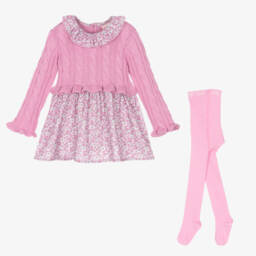 Boboli-Girls Pink Knit Dress Ensemble | Childrensalon Outlet
