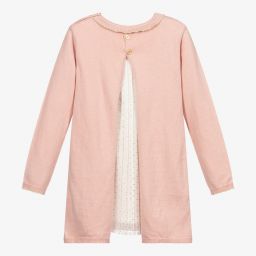 Boboli-فستان قطن محبوك لون زهري | Childrensalon Outlet