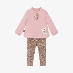 Boboli-Girls Pink Leggings Outfit Set | Childrensalon Outlet