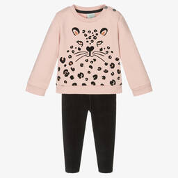 Boboli-Girls Pink Leopard Leggings Set | Childrensalon Outlet