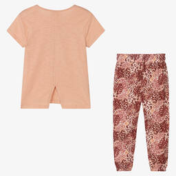 Boboli-Розовая футболка с пальмами и брюки | Childrensalon Outlet