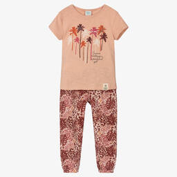 Boboli-Розовая футболка с пальмами и брюки | Childrensalon Outlet