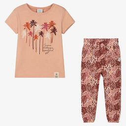 Boboli-Розовая футболка с пальмами и брюки | Childrensalon Outlet