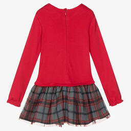 Boboli-طقم فستان قطن جيرسي لون أحمر | Childrensalon Outlet