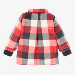 Boboli-Girls Red & Grey Check Coat | Childrensalon Outlet