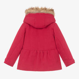 Boboli-Girls Red Hooded Coat | Childrensalon Outlet