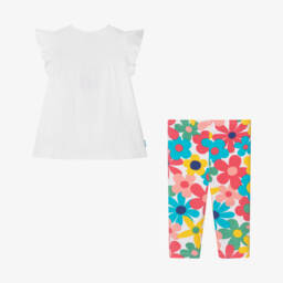 Boboli-Girls Spring White Blossom Leggings Set | Childrensalon Outlet