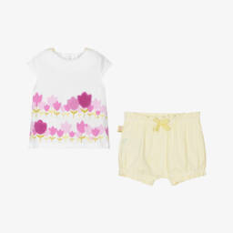 Boboli-Girls Sunny Seersucker Floral Ensemble | Childrensalon Outlet