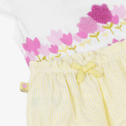 Boboli-Girls Sunny Seersucker Floral Ensemble | Childrensalon Outlet