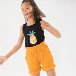 Boboli-Girls Sunshine Cotton Crêpe Shorts | Childrensalon Outlet