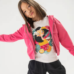 Boboli-Girls Tropical Paradise Cotton Tee | Childrensalon Outlet
