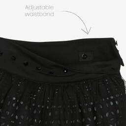 بوبولي-طقم تنورة قطن جيرسي لون أبيض وأسود | Childrensalon Outlet