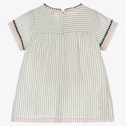 Boboli-Girls White & Black Stripe Tunic Dress | Childrensalon Outlet