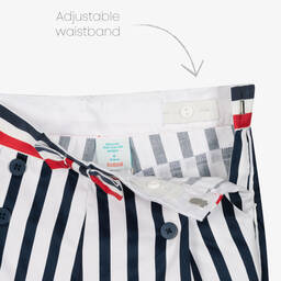 Boboli-Белый топ и синие шорты из хлопка | Childrensalon Outlet