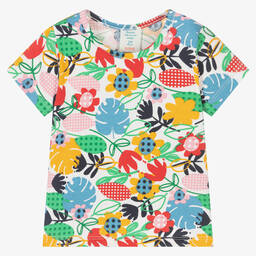 Boboli-Girls White Cotton Floral T-Shirt | Childrensalon Outlet