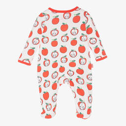 Boboli-Girls White & Red Cotton Apple Babygrow | Childrensalon Outlet