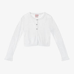 Boboli-Girls White Viscose Cardigan | Childrensalon Outlet