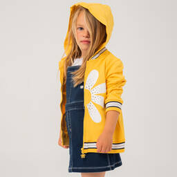 Boboli-Girls Yellow Cotton Daisy Zip-Up Top | Childrensalon Outlet