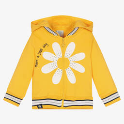 Boboli-Girls Yellow Cotton Daisy Zip-Up Top | Childrensalon Outlet