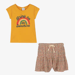 Boboli-Желтая футболка и шорты из хлопка | Childrensalon Outlet
