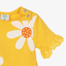 Boboli-Желтое хлопковое платье с ромашкой | Childrensalon Outlet