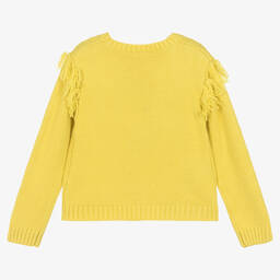 Boboli-Желтый вязаный свитер с кисточками | Childrensalon Outlet