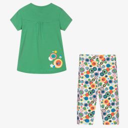 Boboli-Зеленая футболка и легинсы с цветами | Childrensalon Outlet