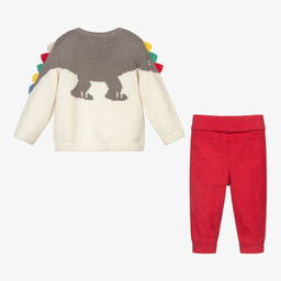Boboli-Ivory & Red Baby Trouser Set | Childrensalon Outlet