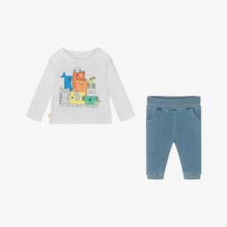 Boboli-Little Gentleman's Blue & White Ensemble | Childrensalon Outlet
