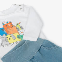 Boboli-Little Gentleman's Blue & White Ensemble | Childrensalon Outlet