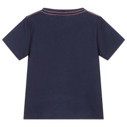 Boboli-Navy Blue Zebra Cotton T-Shirt | Childrensalon Outlet