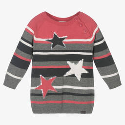 Boboli-Pink & Grey Stars Dress Set | Childrensalon Outlet