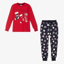 Bobux-بيجاما قطن لون أحمر وكحلي | Childrensalon Outlet