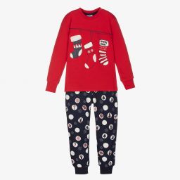 Bobux-بيجاما قطن لون أحمر وكحلي | Childrensalon Outlet