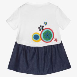 Boboli-Бело-синее платье с цветами | Childrensalon Outlet
