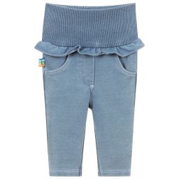 بوبولي-طقم بنطلون وتوب قطن جيرسي لون أصفر وأزرق للمولودات | Childrensalon Outlet