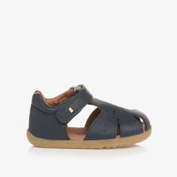 Bobux Step Up-Blue Leather First Walker Sandals | Childrensalon Outlet