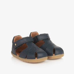 Bobux Step Up-Blue Leather First Walker Sandals | Childrensalon Outlet