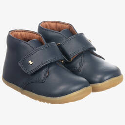 Bobux Совершенствуйтесь-Синие кожаные ботинки для малышей | Childrensalon Outlet