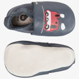 بوباكس Soft Sole-حذاء جلد لون أزرق لمرحلة ما قبل المشي | Childrensalon Outlet