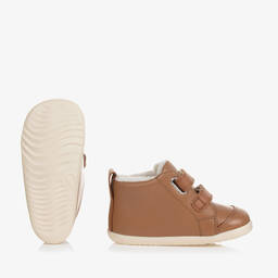 بوباكس Step Up-بوت جلد لون بني لمرحلة بدء المشي أطفال ولادي | Childrensalon Outlet