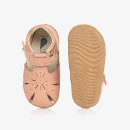 Bobux Step Up-Girls Pink Leather First Walker Sandals | Childrensalon Outlet