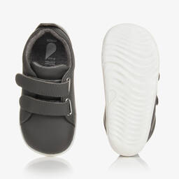 Bobux Step Up-Grey Leather First Walker Trainers | Childrensalon Outlet